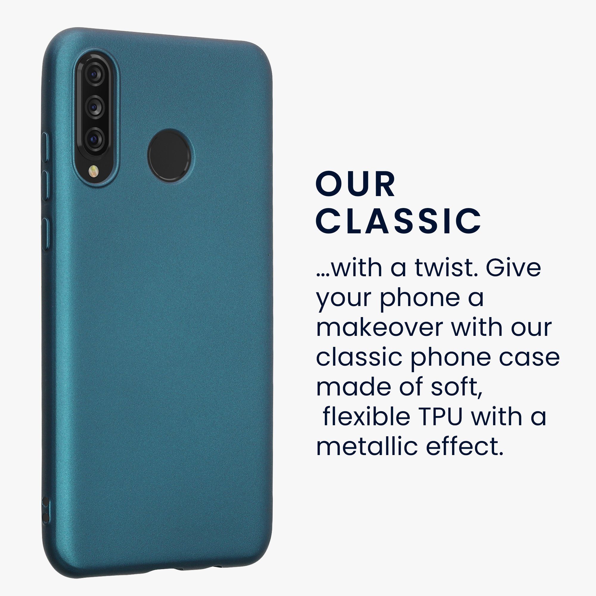 kwmobile Handyhülle Handyhülle für Huawei P30 Lite Hülle, Silikon Case metallisch schimmernd - Schutzhülle Cover