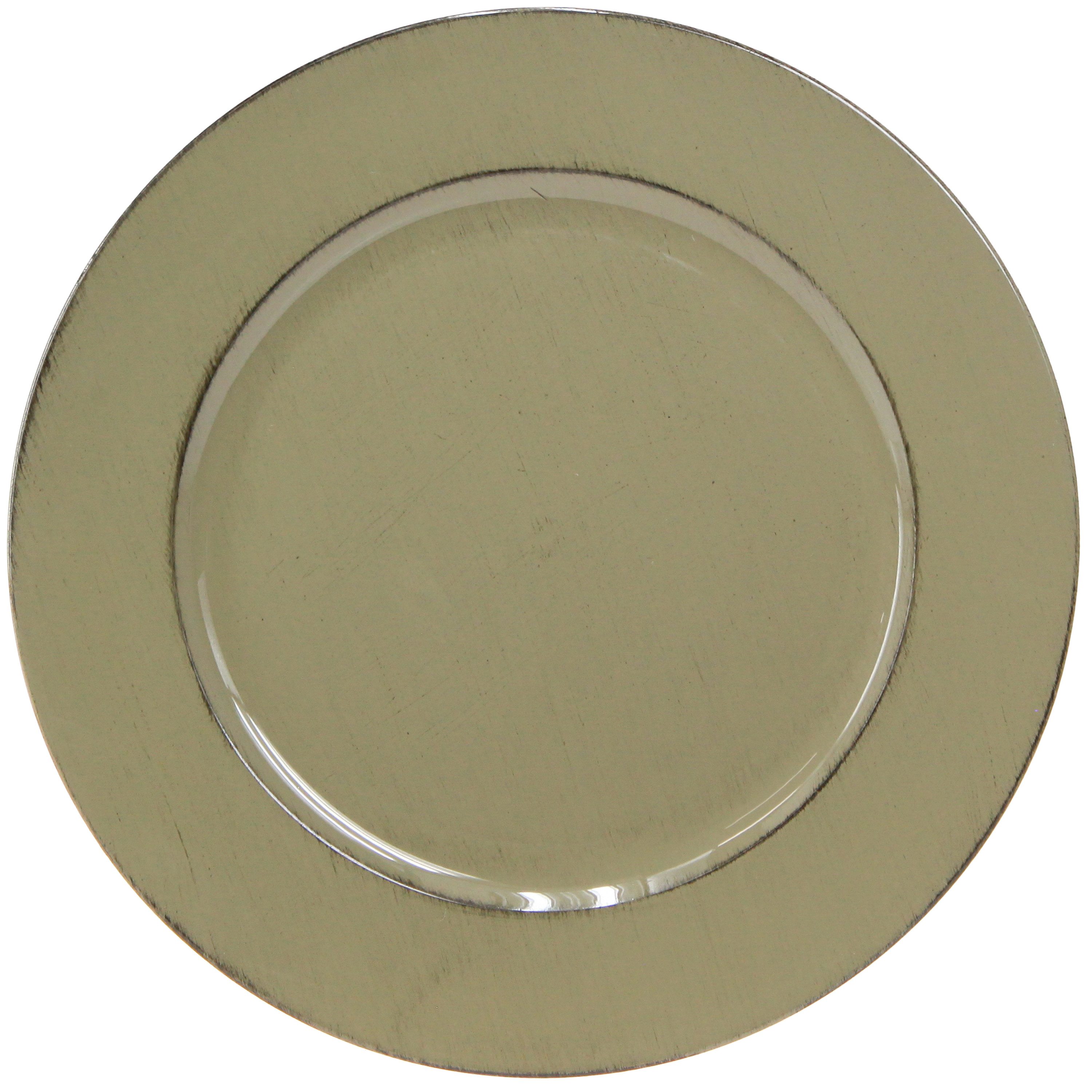 Viana Kunststoffteller Dekoteller mit Vintage-Optik für stilvolle Tischdekoration