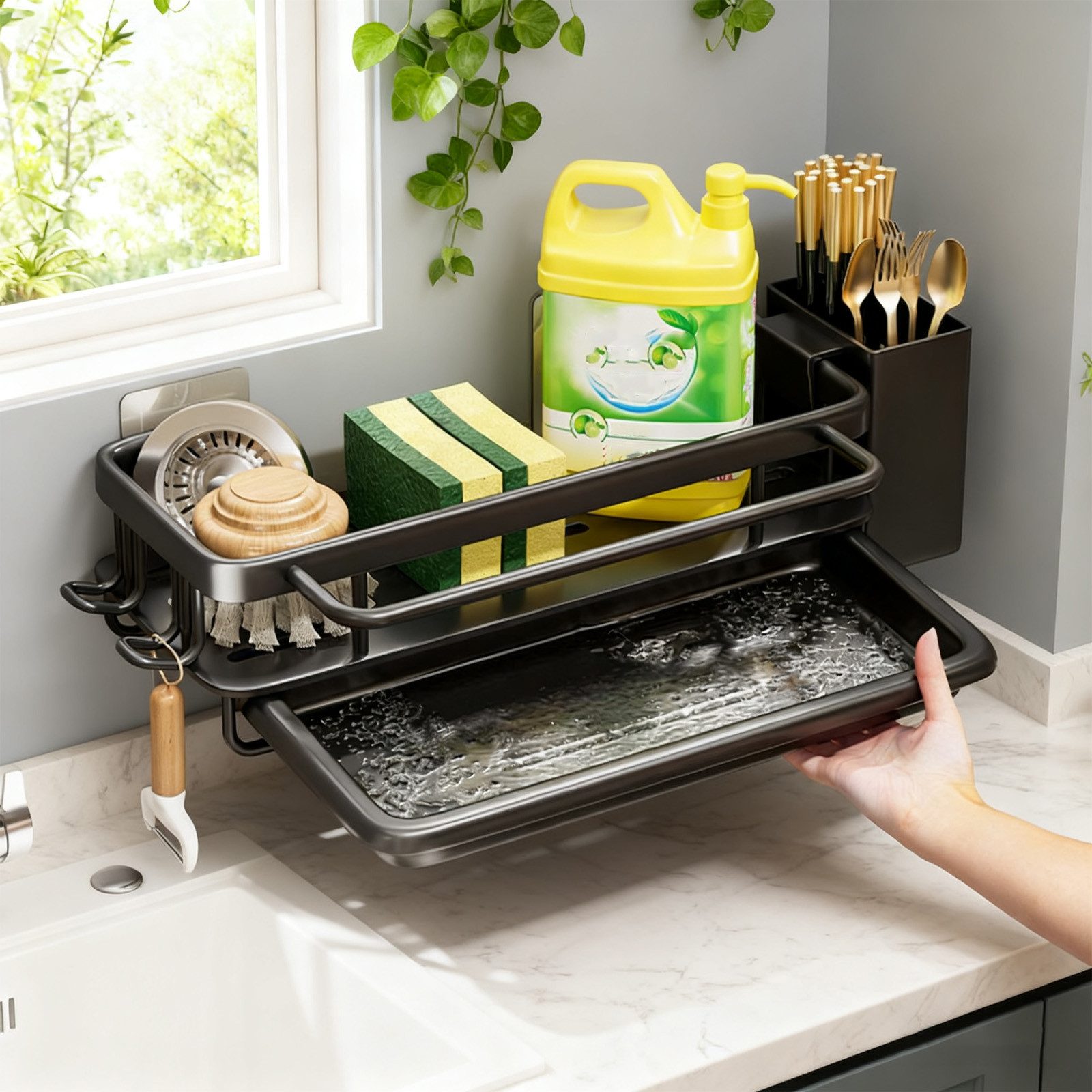 REDOM Küchenorganizer-Set Küchenregal Spülbecken-Aufbewahrung Wandregal Sch günstig online kaufen