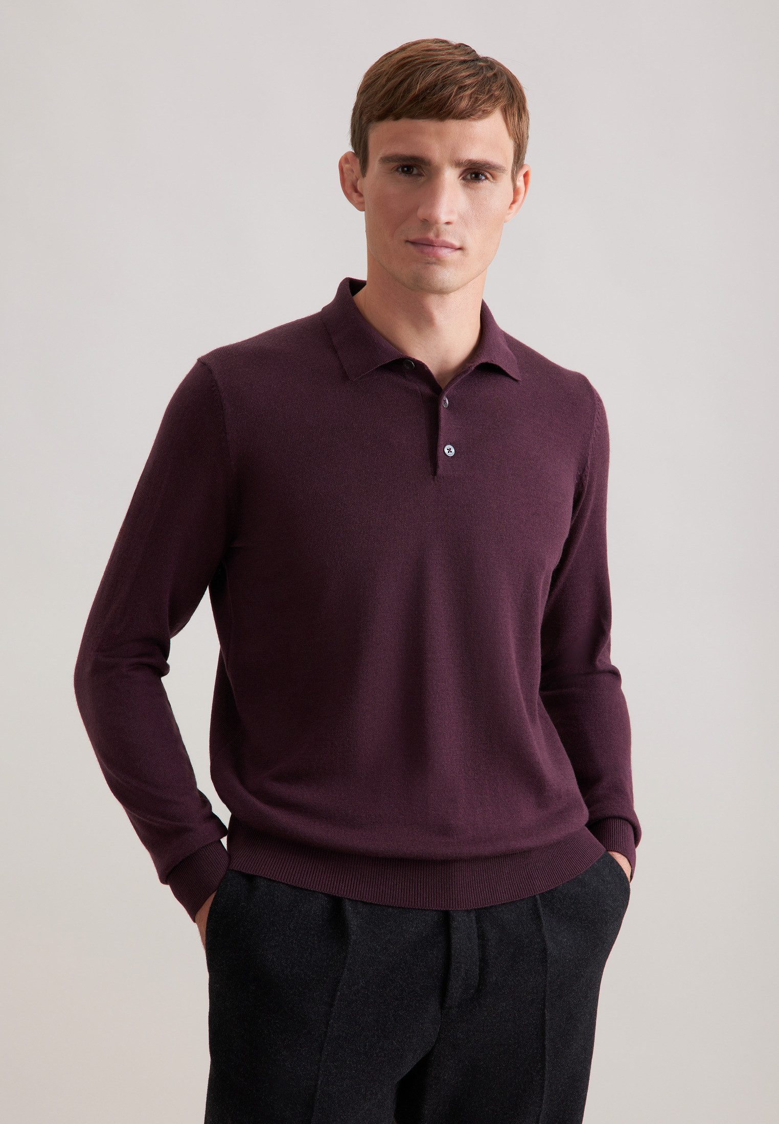 seidensticker Strickpullover Schwarze Rose 1/1 Kragen Uni