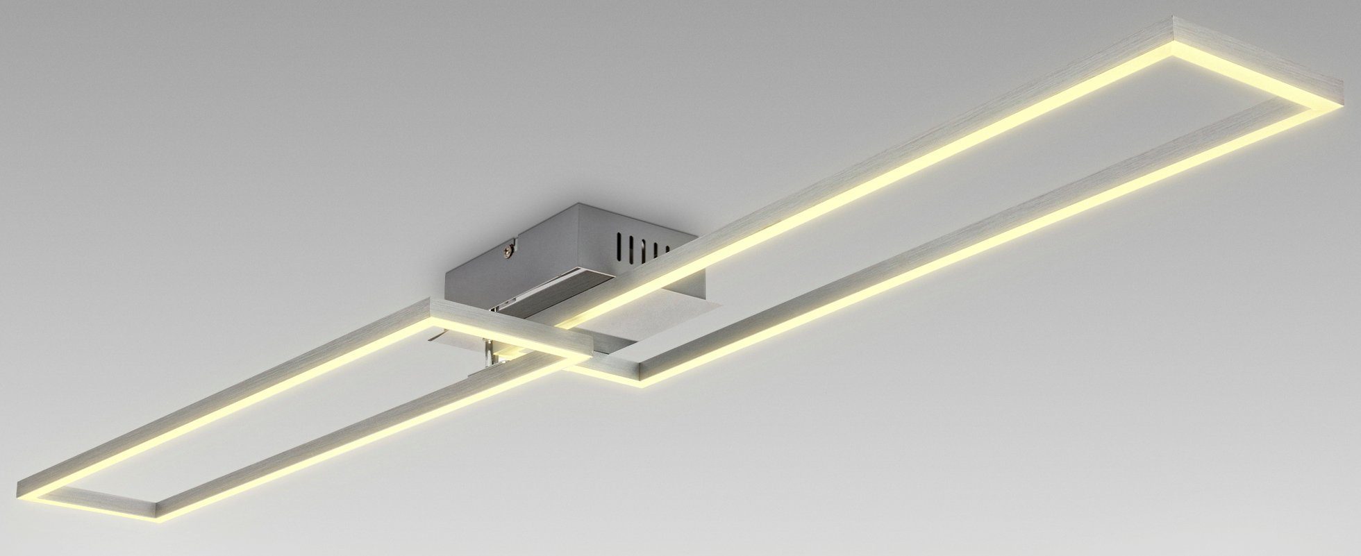 B.K.Licht LED Deckenleuchte Schwenkbar, 40W, Warmweiß, K Licht, LED Warmweißes Büroleuchte, cm Chrom-Alu, (LxBxH) 3000 2-flammig, integriert, 110x24,8x8 BK_FR1502 LED-Deckenlampe, fest Frame