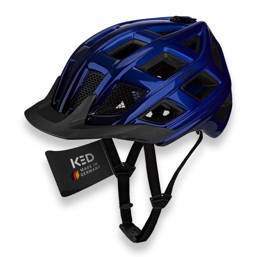 KED Mountainbikehelm Crom Fahrradhelm, Mit LED Rücklicht, FIDLOCK Verschluss, Insektenschutznetz