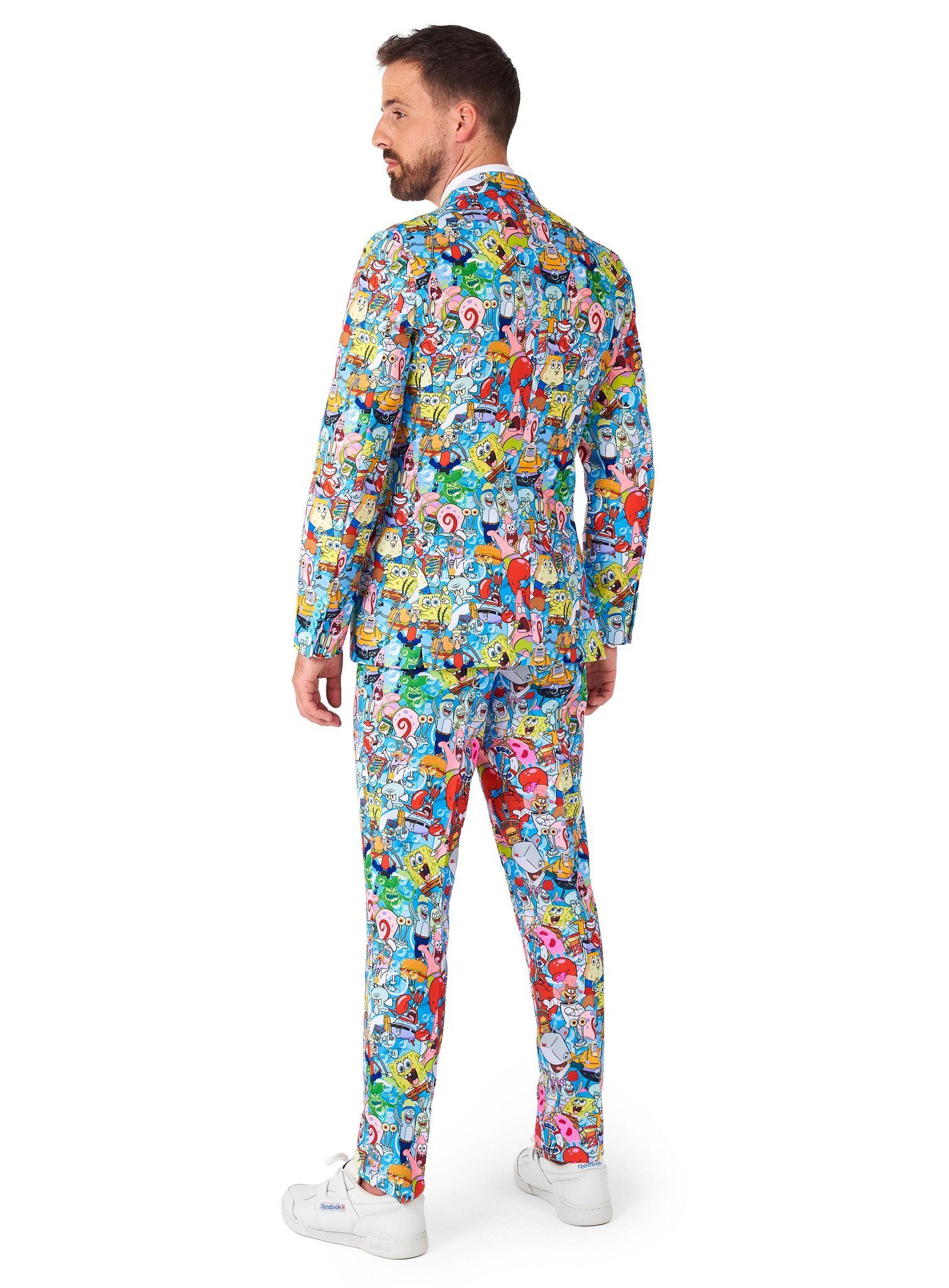Opposuits Partyanzug Spongebob Frenzy Anzug - Kostüm für Karneval, Ganz Bikini Bottom versammelt auf einem Anzug!