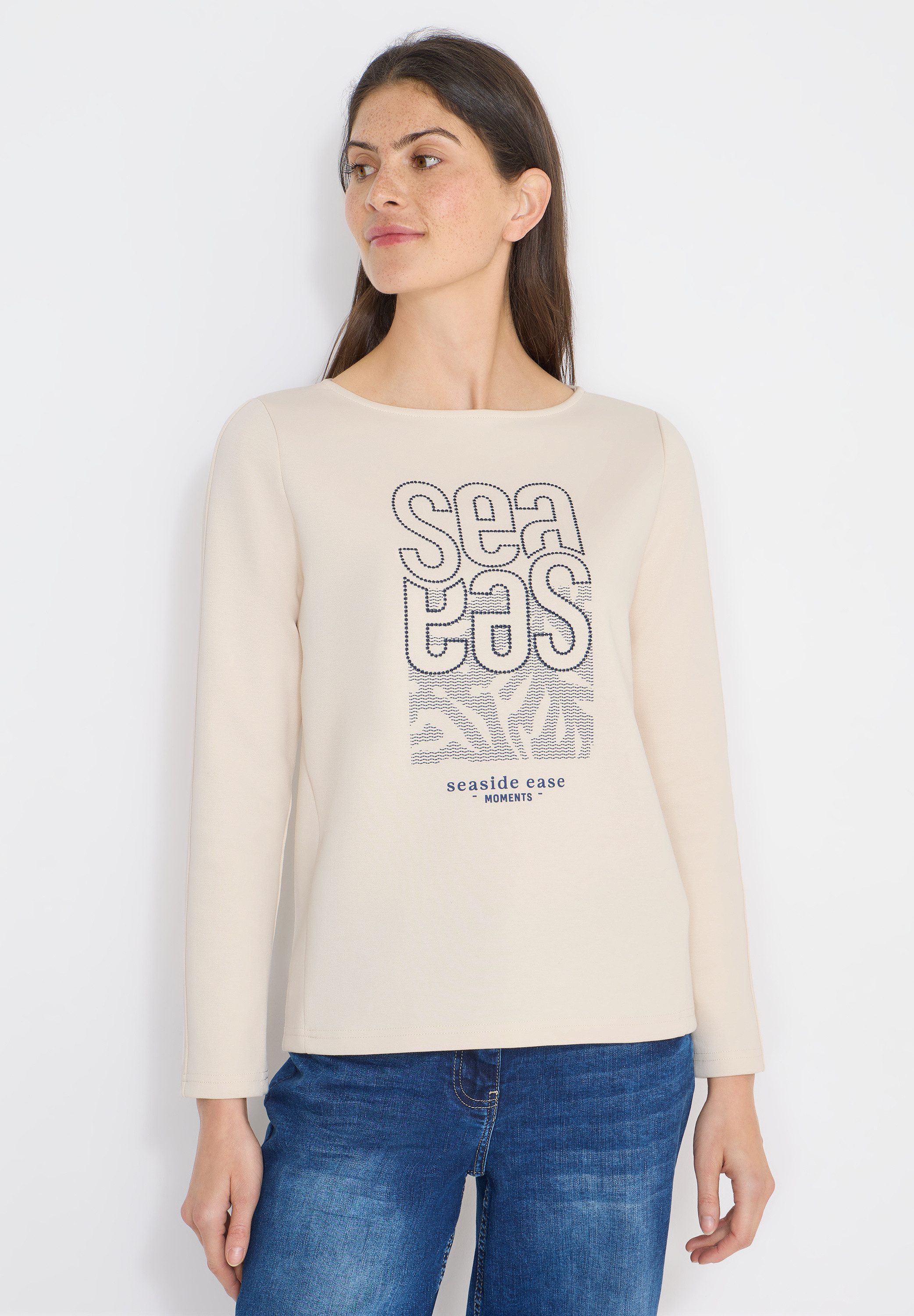 CECIL Langarmshirt mit U-Boot-Ausschnitt