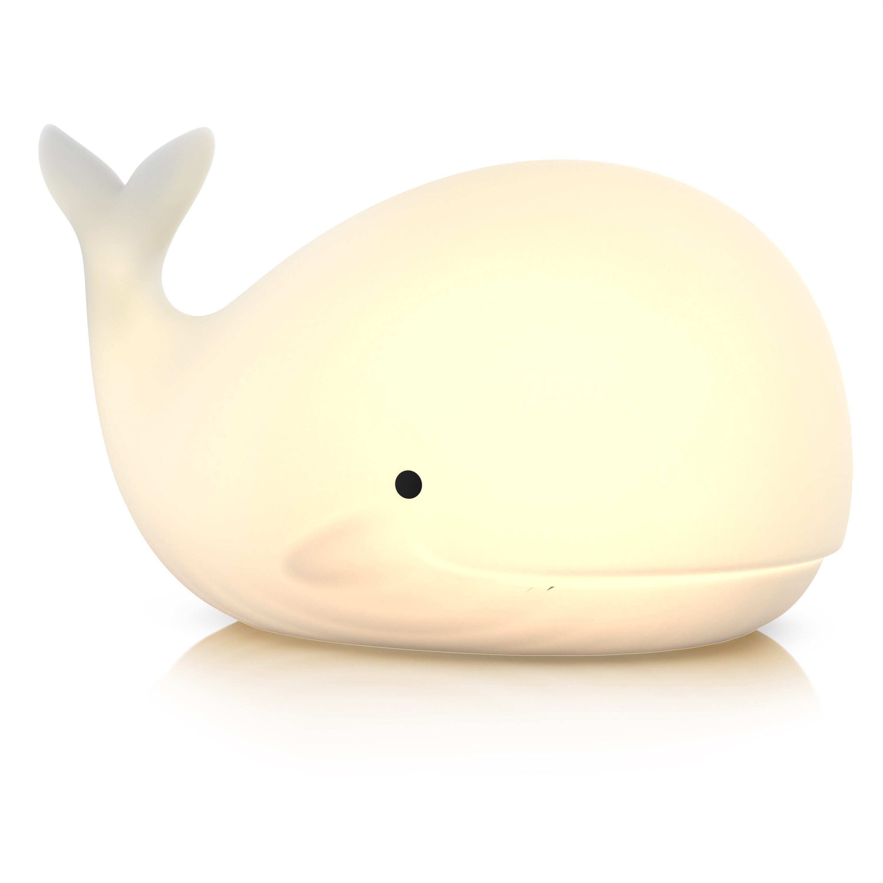 MyBeo LED Nachtlicht für Babys und Kinder, Nachtleuchte mit RGB Farbwechsel, warmweiß, Farbwechsel; Nachtlichtfunktion, LED fest integriert, Warmweiß, Farbwechsler, kleiner Wal, Einschlafhilfe mit Timer 60 Min, batteriebetrieben