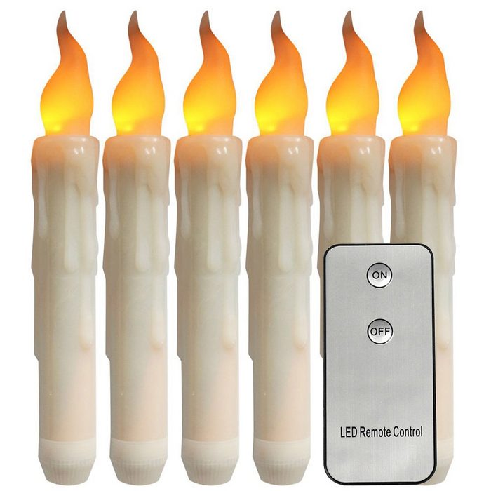 MUPOO LED-Kerze LED Kerzen mit Fernbedienung 6/12 St. Batteriebetriebene Kerzen Set (6-tlg)