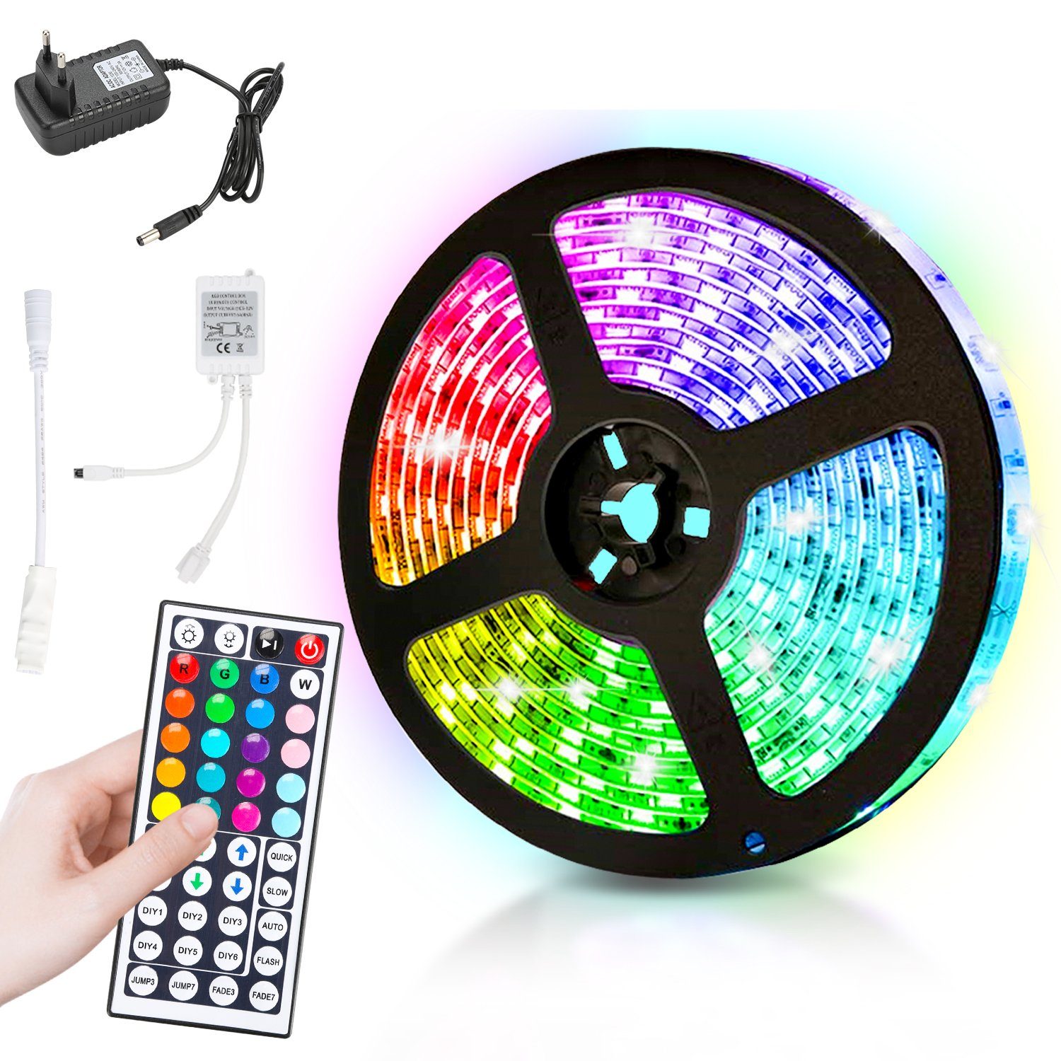 Gimisgu LED 1-10M Leiste, Stripe Lichterkette RGB 60-flammig LichtBand LED Strip Stripe Streifen LED