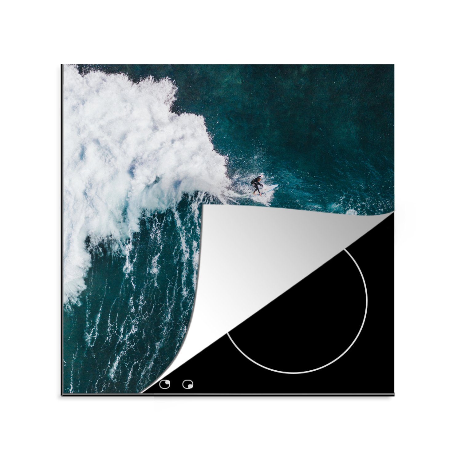 MuchoWow Herdblende-/Abdeckplatte Surfen - Golf - Meer, Vinyl, (1 tlg), 78x78 cm, Ceranfeldabdeckung, Arbeitsplatte für küche