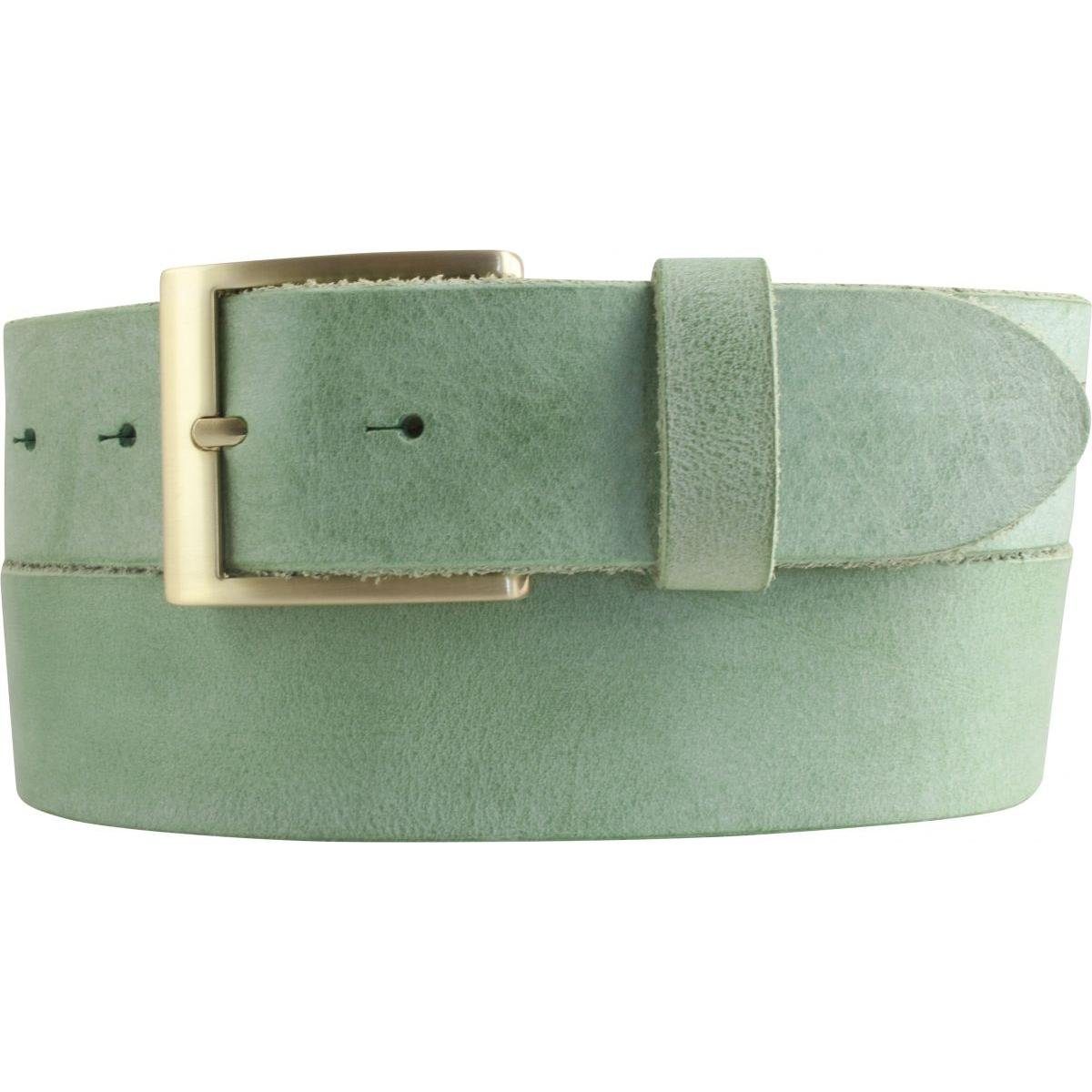 BELTINGER Ledergürtel Herren-Gürtel aus weichem Vollrindleder Vintage-Look 4 cm - Jeans-Gürt (1-St) weiches Leder, Gürtelschnalle in Gold, Vintage