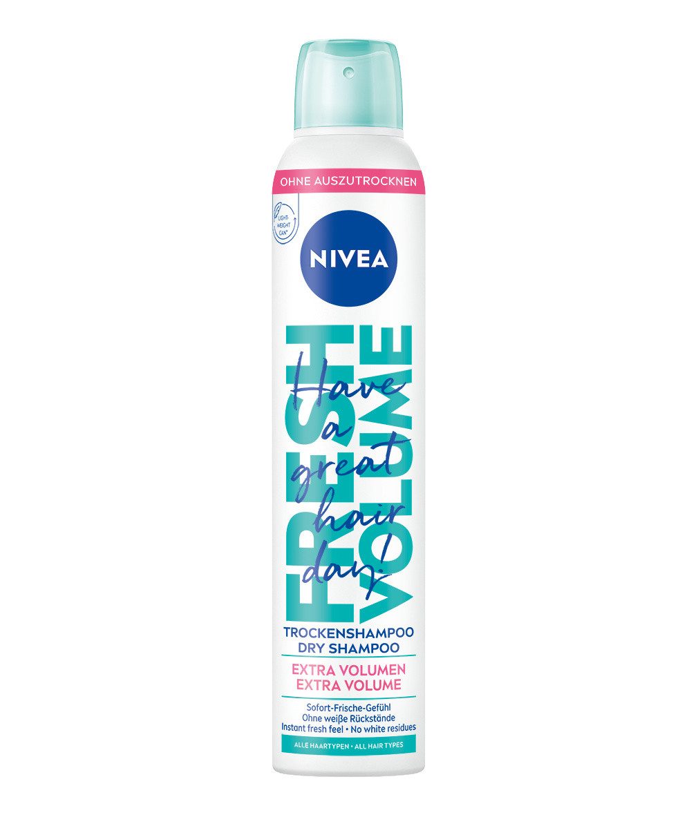 Nivea Trockenshampoo Hair Care Trockenshampoo Fresh Volume mild vegan 3 x 200 ml, 3-tlg., Hinterlässt keine weißen Rückstände und trocknet das Haar nicht aus