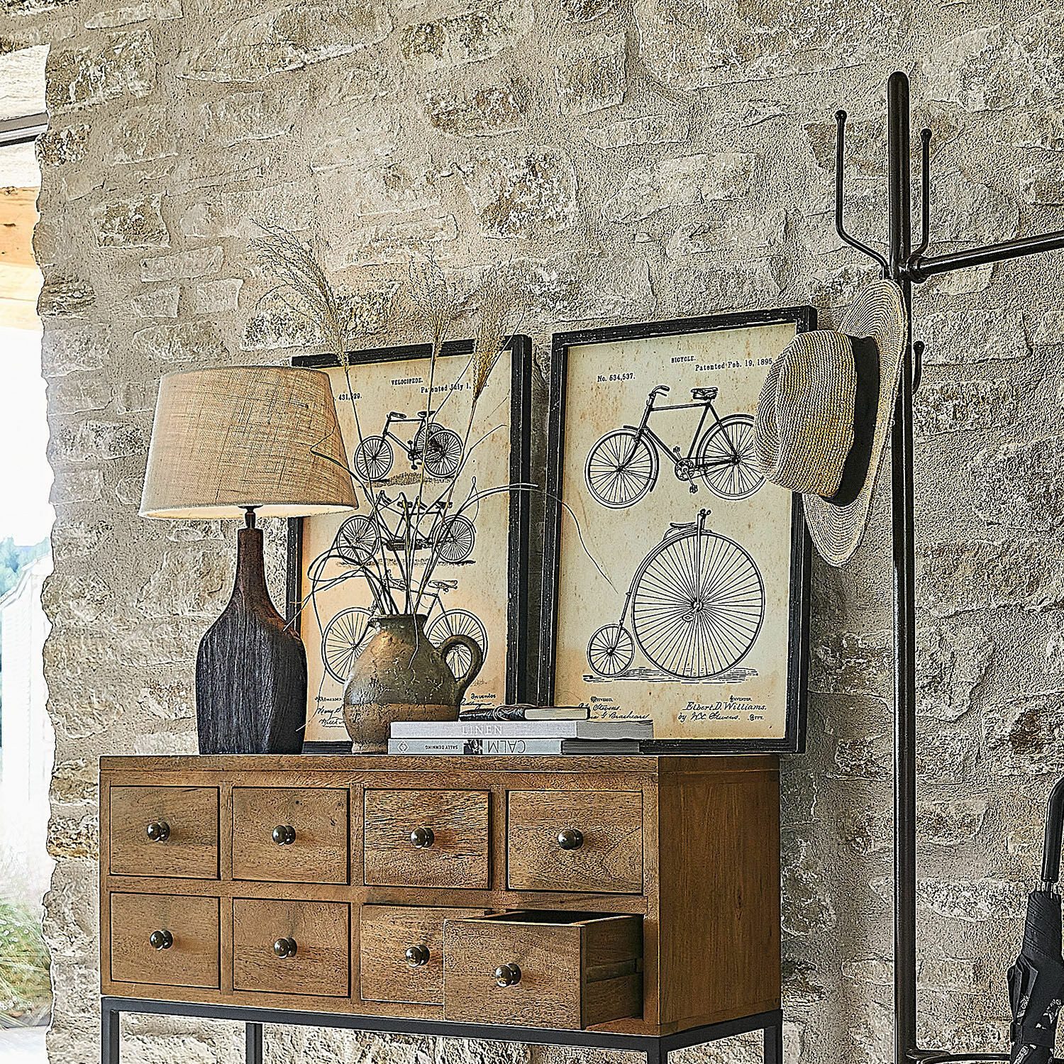 Mirabeau Wanddekoobjekt Bild 2er Set Golovine schwarz/beige