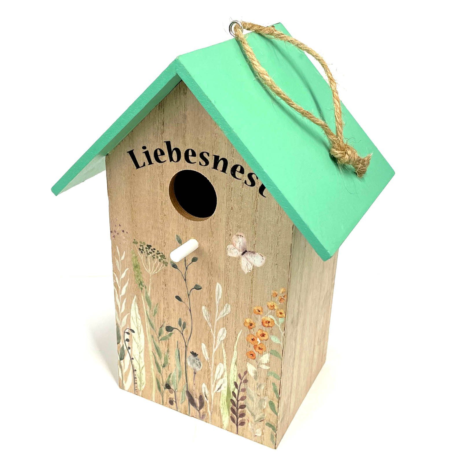 HAC24 Vogelhaus 2er Set Holz Vogelhäuschen Nisthilfe für Meisen Wildvogelhaus, 22 x 12 x 15,5 cm