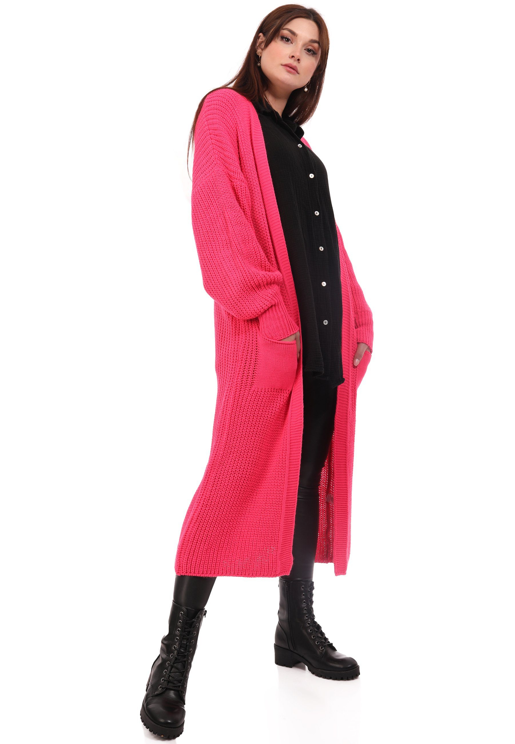 YC Fashion & Style Strickmantel Cardigan Strickjacke Casual verschlusslos Jacke One Size (1-tlg) Oversize Strickmantel mit Taschen