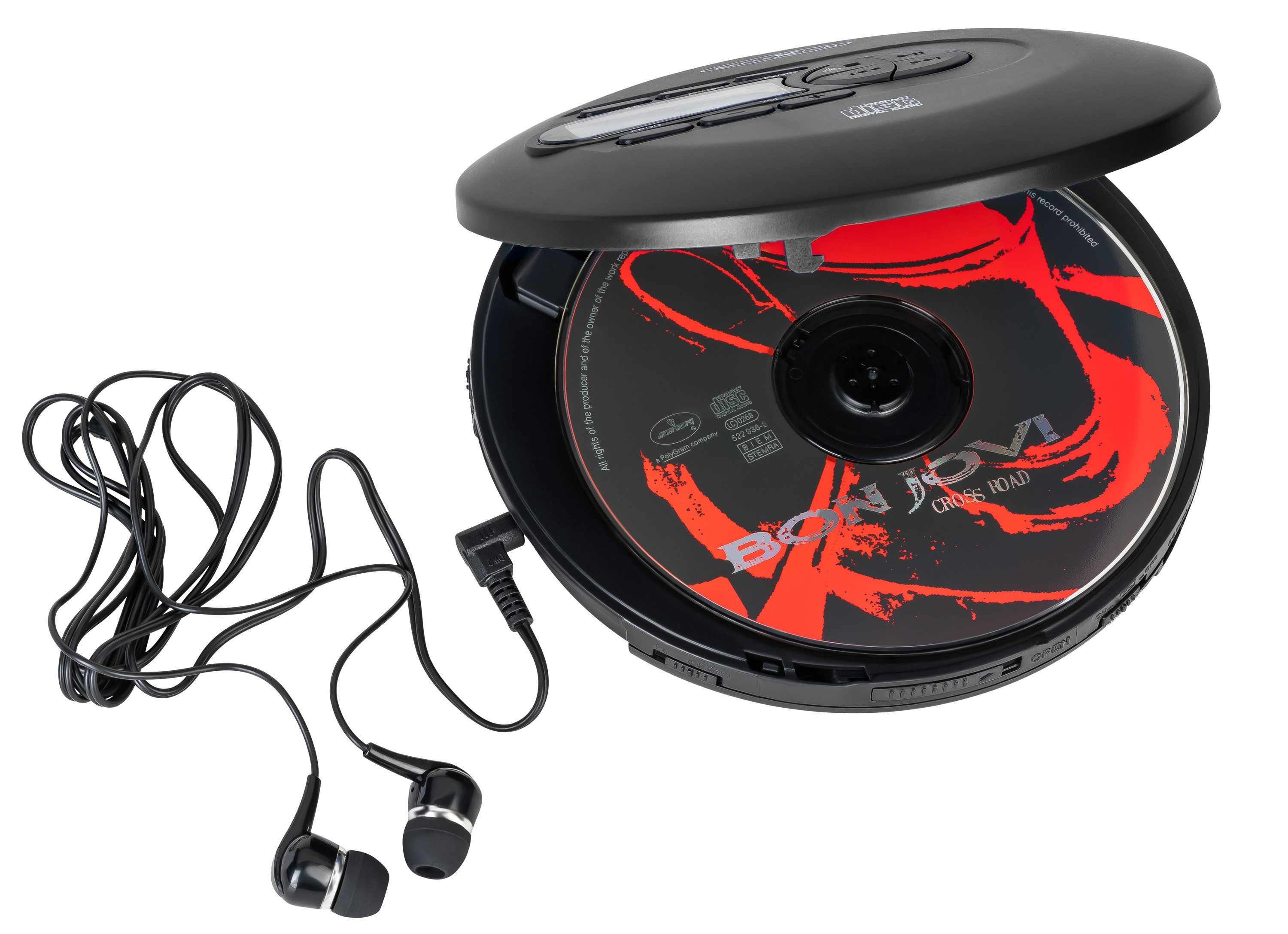 Reflexion PCD520MF Hochwertiger Discman für ein unverwechselbares Hörerlebnis tragbarer CD-Player (PPL-UKW Radio, Antishock-System, Hörbuchfunktion, inkl. Ohrhörer)