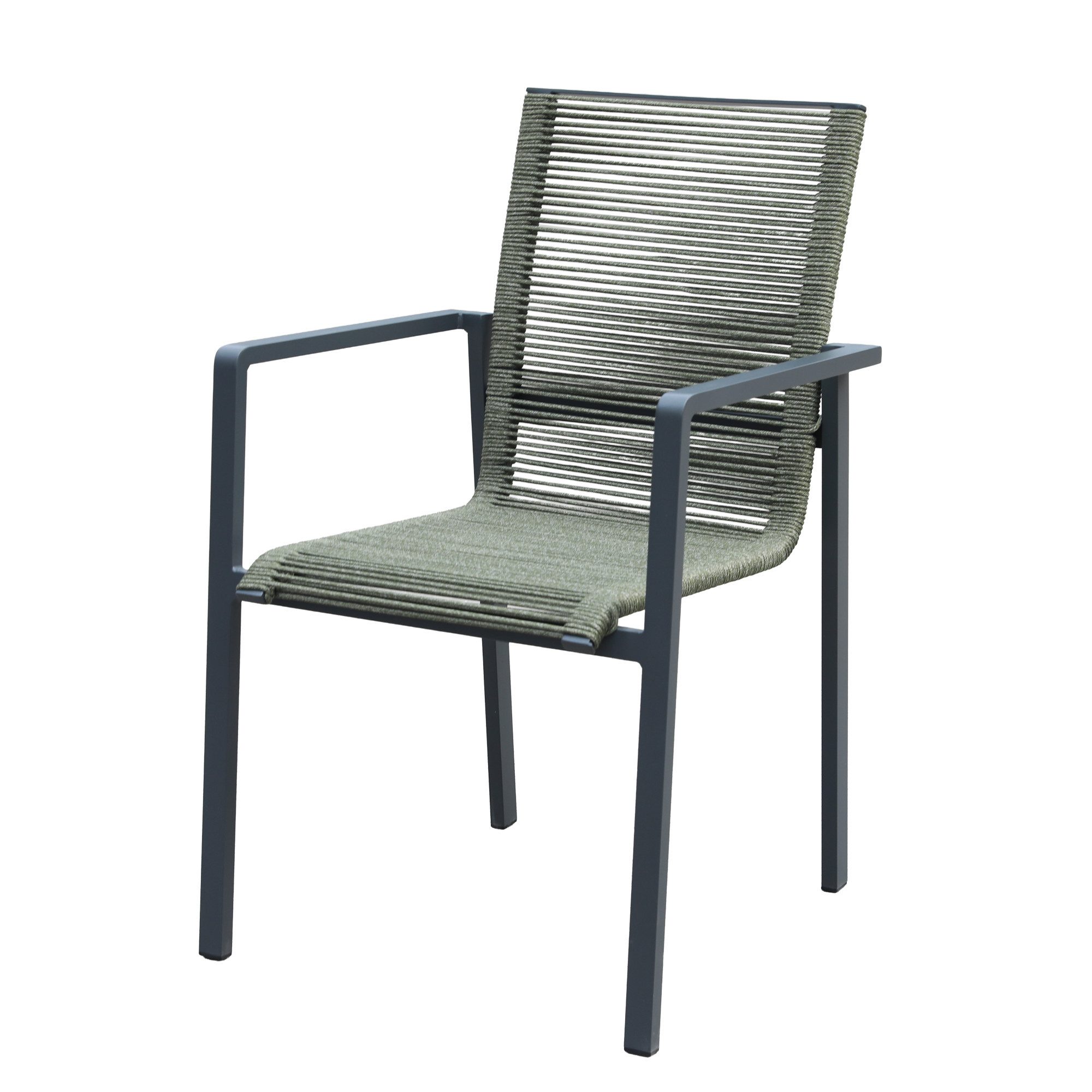 MANDALIKA Garden Gartensessel 6er Set Aluminium / Rope Stapelsessel Zoe