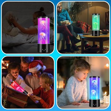 Gimisgu Lavalampe LED Quallen Schwimmbad Schlafz Light Künstliche RGB Fantasy Lava Lampe