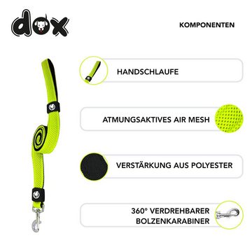 DDOXX Hundeleine Hundeleine Air Mesh 120cm, Hand-Schlaufe, Gelb S - 2,0 X 120 Cm