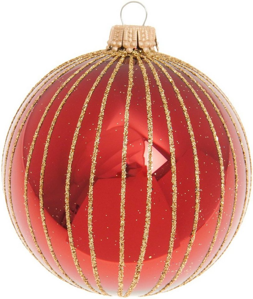 Guido Maria Kretschmer Home&Living Weihnachtsbaumkugel Rikka, Weihnachtsdeko,  Christbaumschmuck (6 St), Christbaumkugeln aus Glas, mundgeblasen und  handbemalt