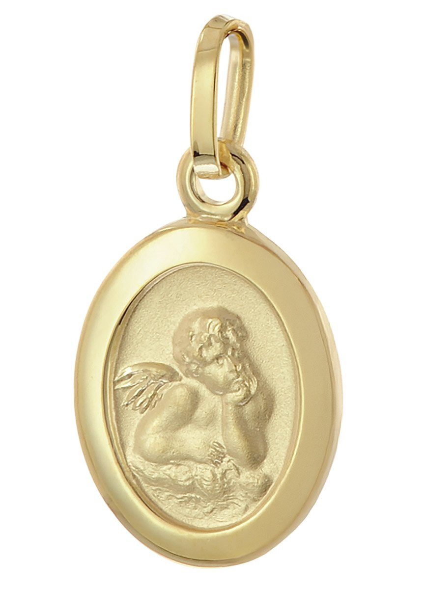 trendor Kette mit Anhänger Kinder-Anhänger Gold 333 Schutzengel an vergoldeter Silberkette