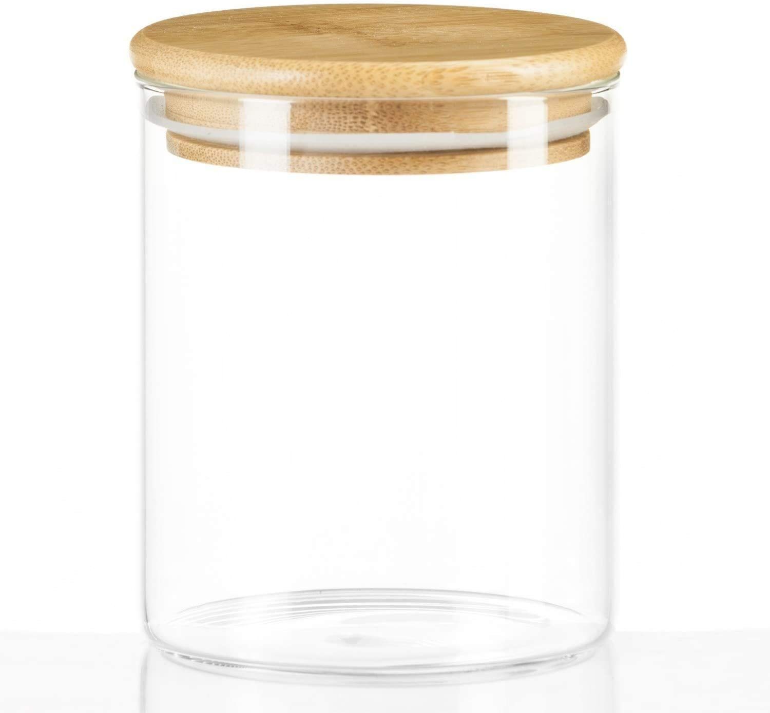 Dimono Vorratsglas DIMONO Vorratsglas mit Bambusdeckel – Borosilikatglas Aufbewahrung, Borosilikatglas, (Glasbehälter), Aufbewahrungsglas