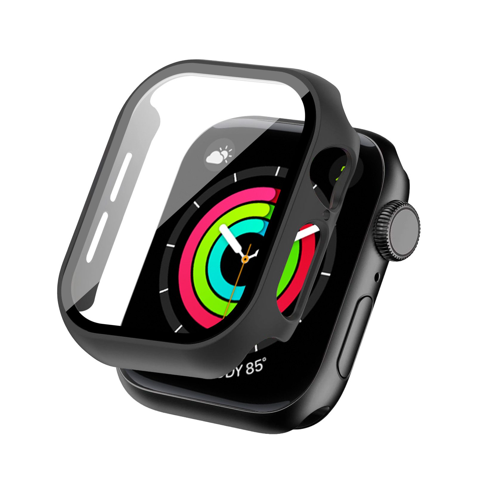 Tec-Expert Smartwatch-Hülle Hülle mit integriertem Displayschutz für Apple Watch 10 / 11 46 mm 46 mm, Rundum Schutz Cover Case Bumper stoß-und kratzfest robust