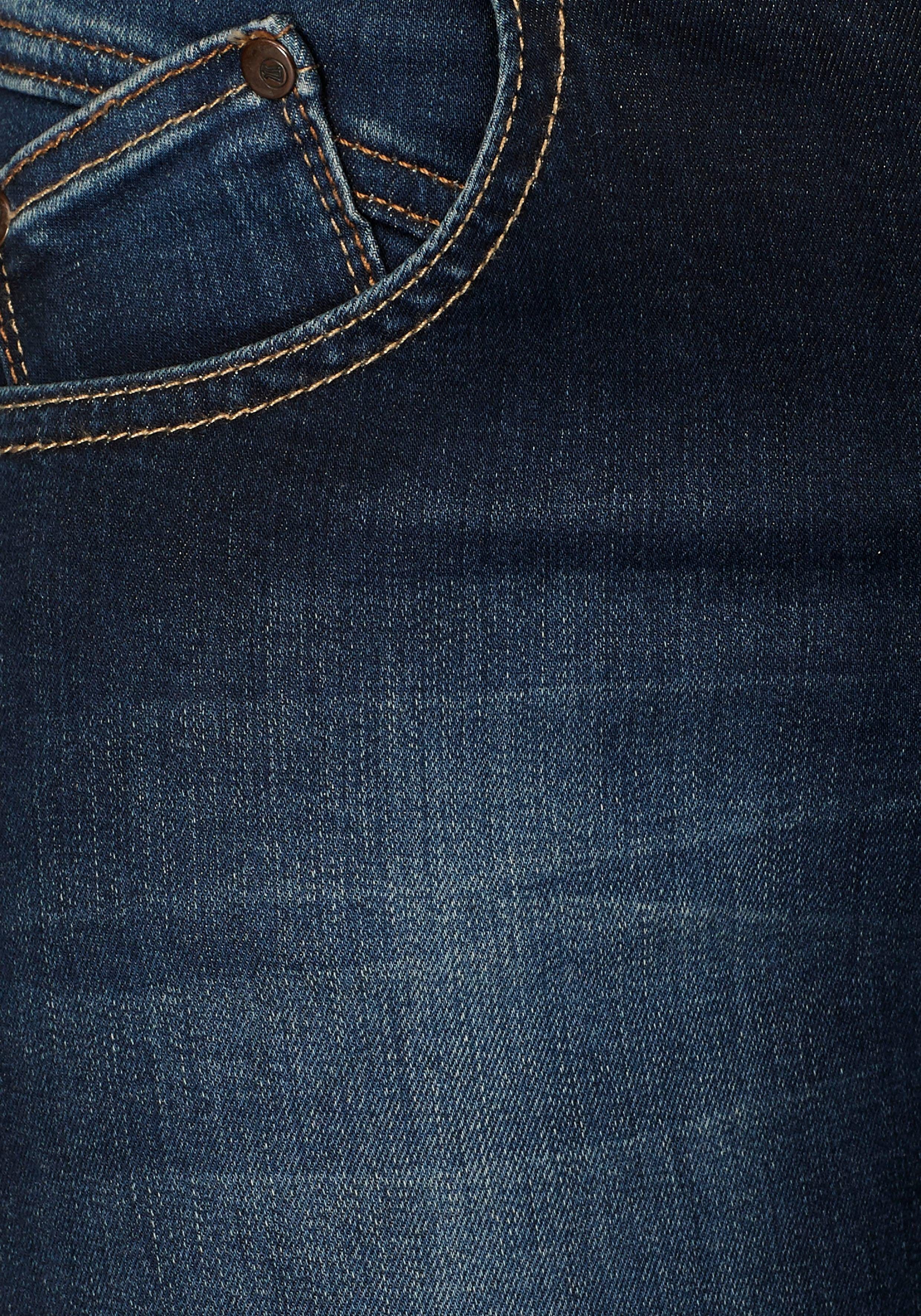 Herrlicher Slim-fit-Jeans GILA SLIM Powerstretch washed Waist blue Low REUSED