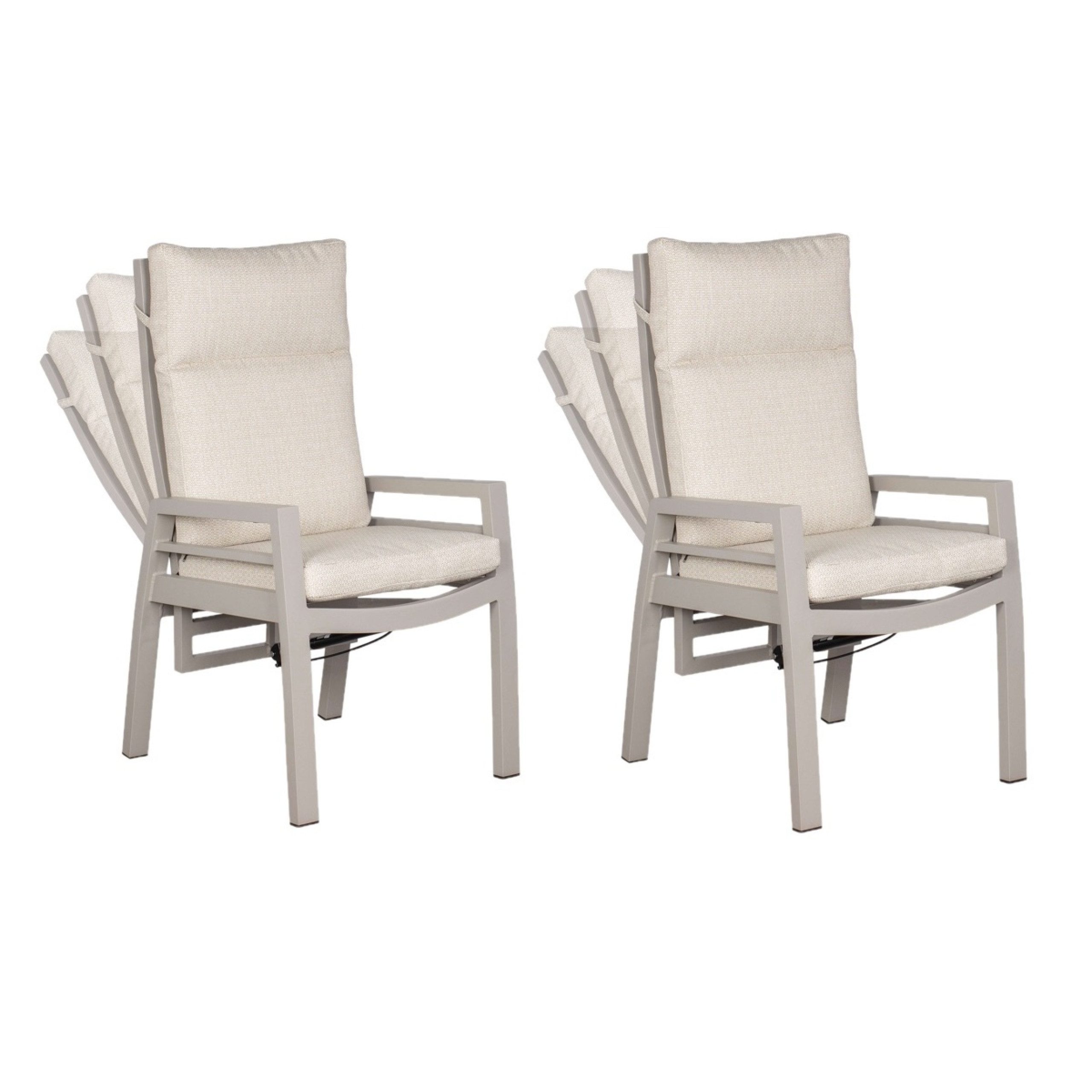 deVries Gartenstuhl deVries 2x Dining/Relax-Sessel MONTANA Aluminium ivory/beige 2 Stück