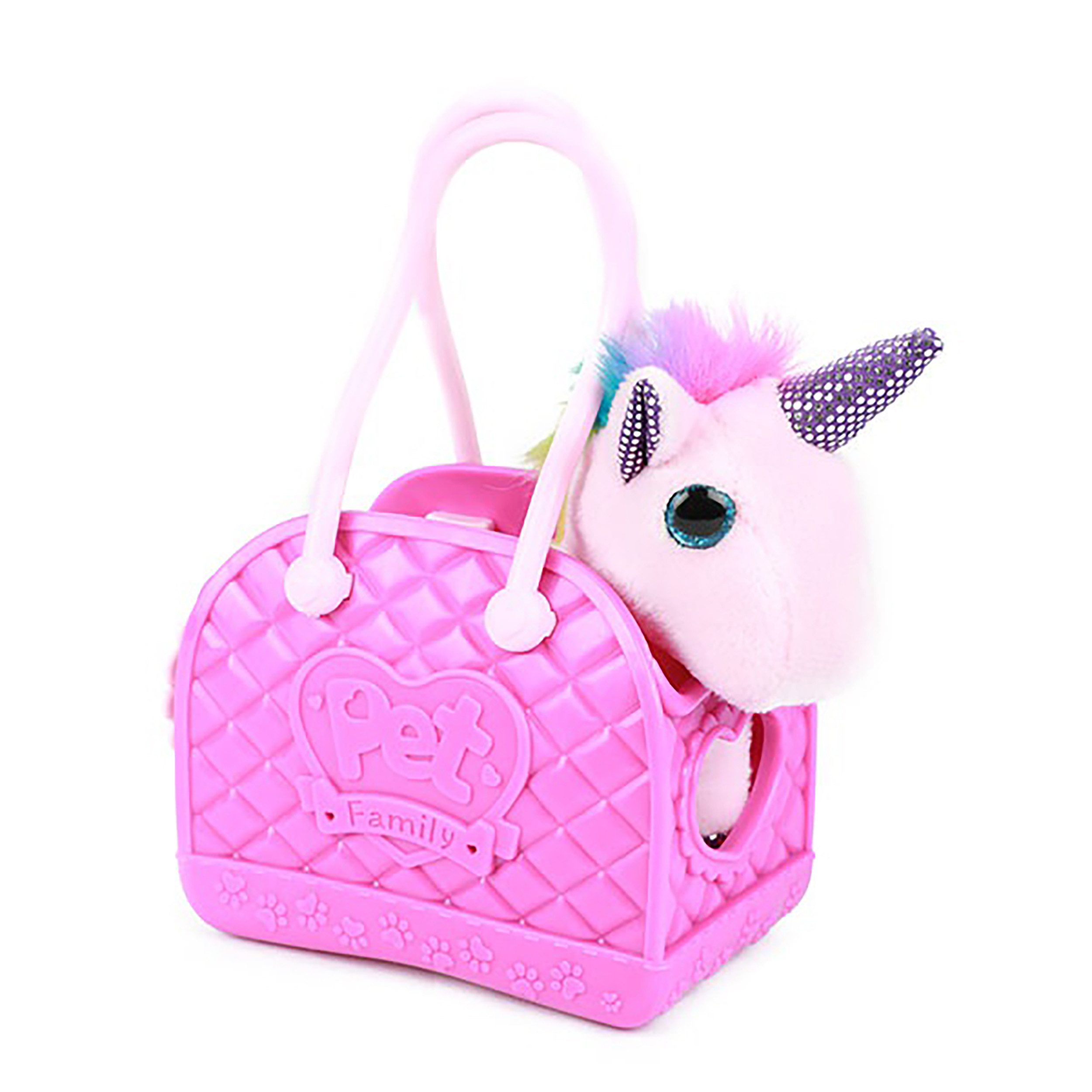 Dream Horse Kuscheltier PLÜSCH-Einhorn in Handtasche 20cm Dream Horse Plüschtier 12 (Pink), Kuscheltier Tasche Kinder