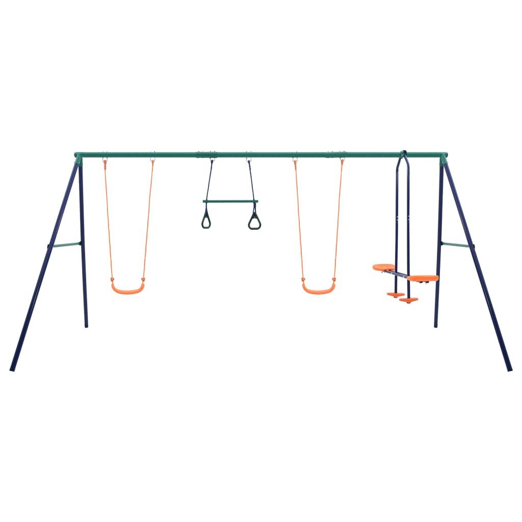 vidaXL Spielturm Schaukelset mit Turningen und 4 Sitzen Stahl