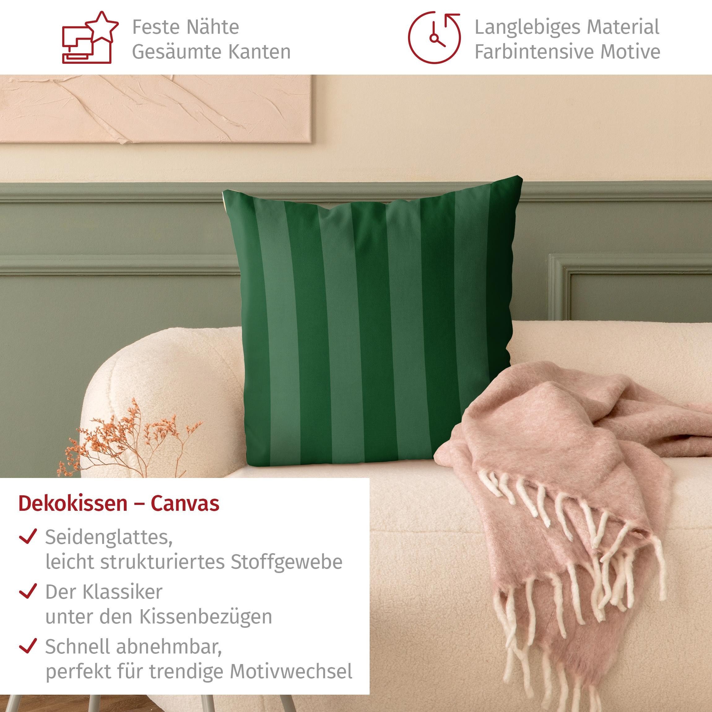 Bilderdepot24 Dekokissen drinnen Kissenhülle/ Sofakissen/ Zierkissen grün Muster, Bezug mit / ohne Füllung Zierkissen Outdoor Sofa Bett