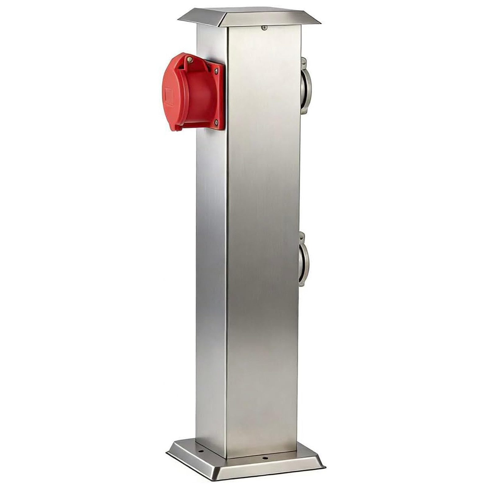 G&L Gartensteckdose Steckdosensäule mit CEE Steckdose Steckdosenverteiler 3 Fach, 2 x Typ F + 1 x CEE Steckdose
