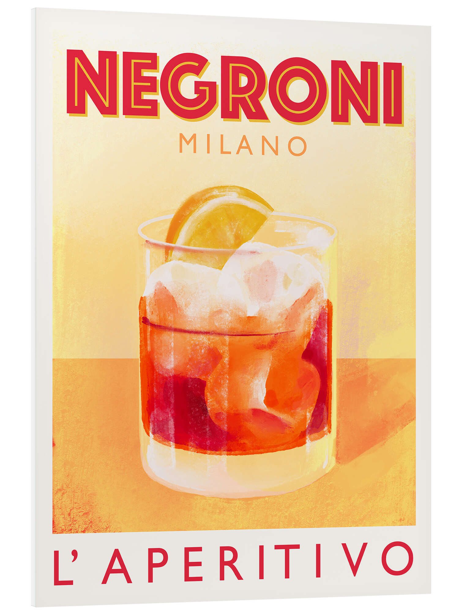 Posterlounge Wandbild Negroni Milano, l'Aperitivo Italiano, Marco Marella, erhältlich als Poster, Leinwandbild, Wandsticker oder Acrylglasbild