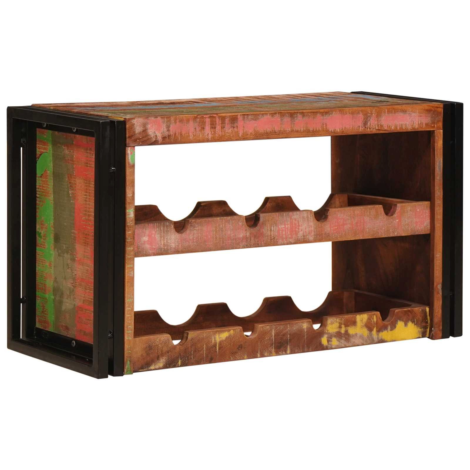 vidaXL Weinregal Weinregal Braun 80 x 45 x 33 cm Massives Altholz, 1-tlg.