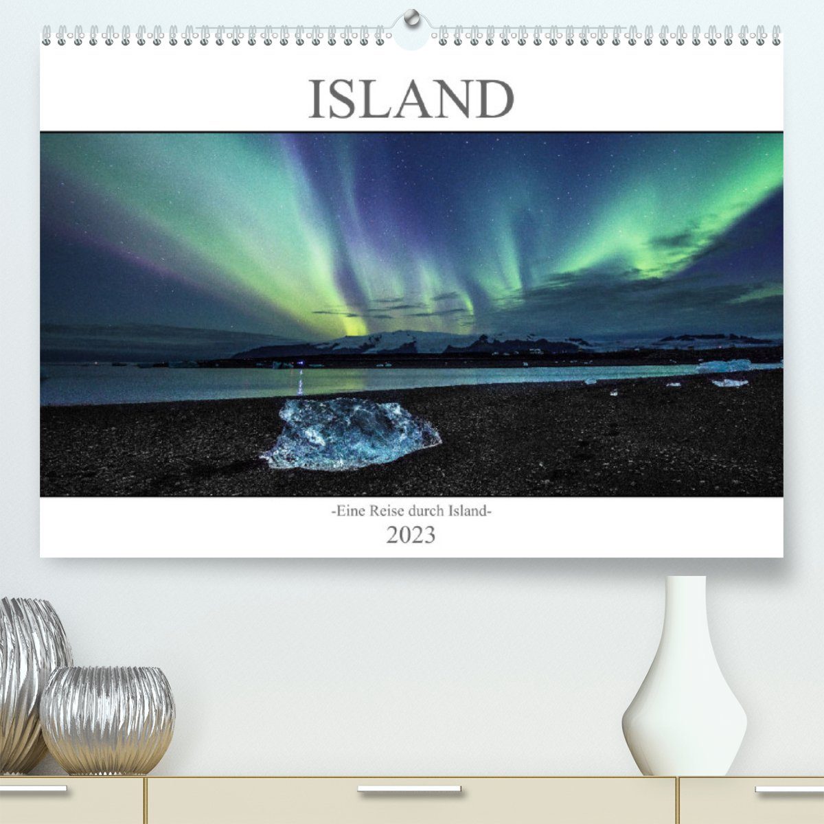 CALVENDO Wandkalender Island -Eine Reise durch Island- (Premium, hochwertiger DIN A2 Wandkalender 2023, Kunstdruck in Hochglanz)