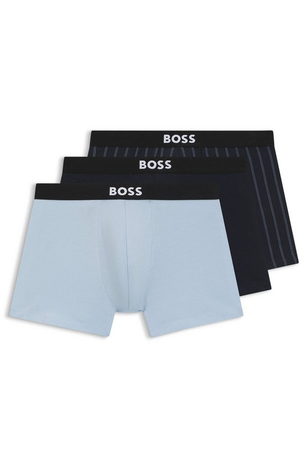 BOSS Boxershorts Boxer Brief 3P BOSS ONE (3-St) elastischer Bund mit Logo, 1x gemustert, 2x uni