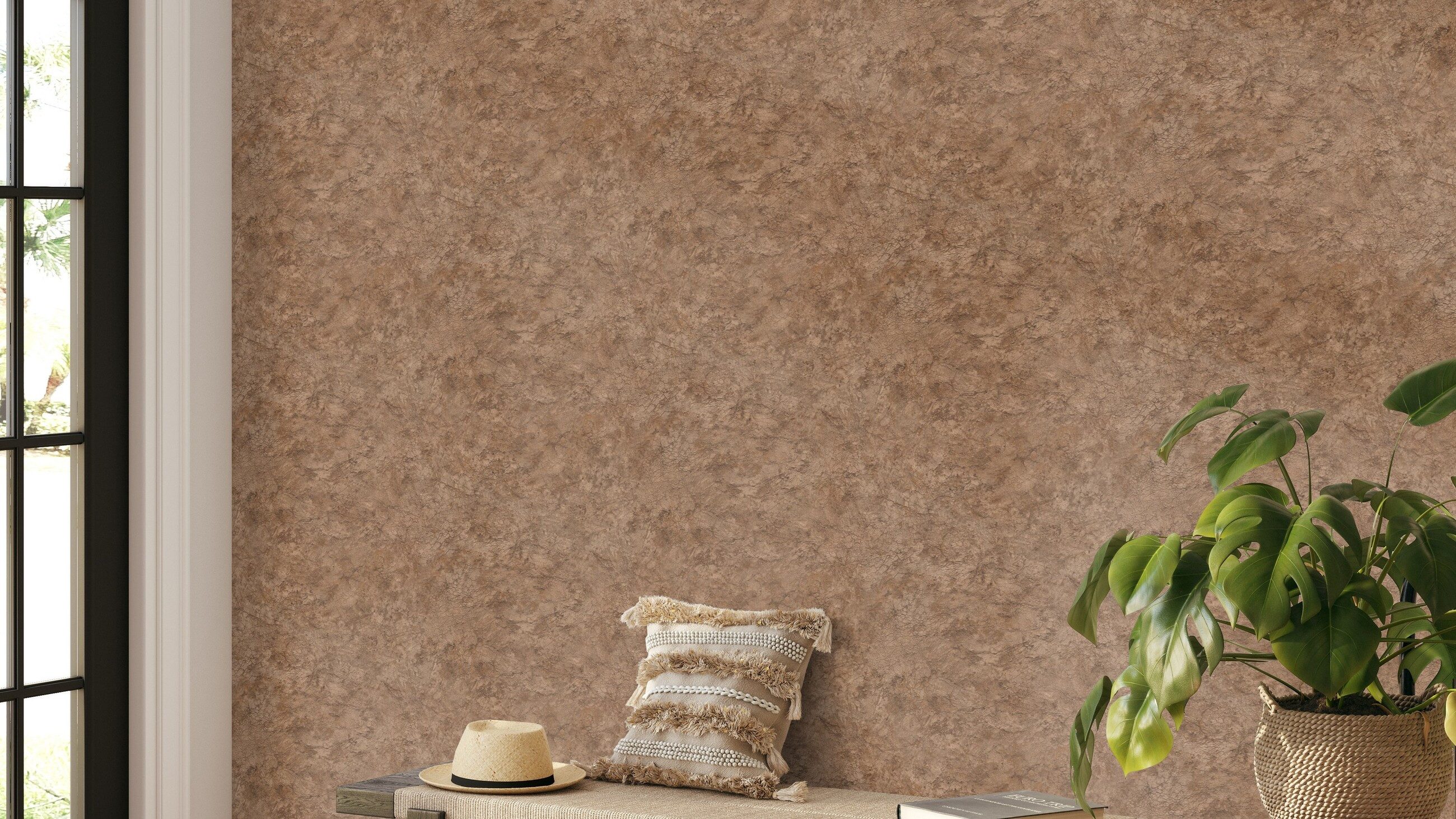 Rasch Vliestapete Terra erdige Struktur und Schatten in Beige - Factory VI, strukturiert, Strukturmuster, organische, (1 St)