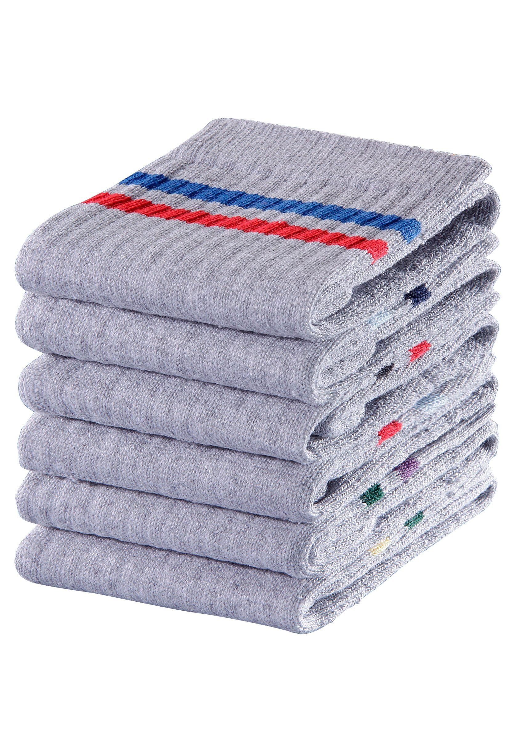 Go in Freizeitsocken (Packung, 6-Paar) mit farbigen Streifen