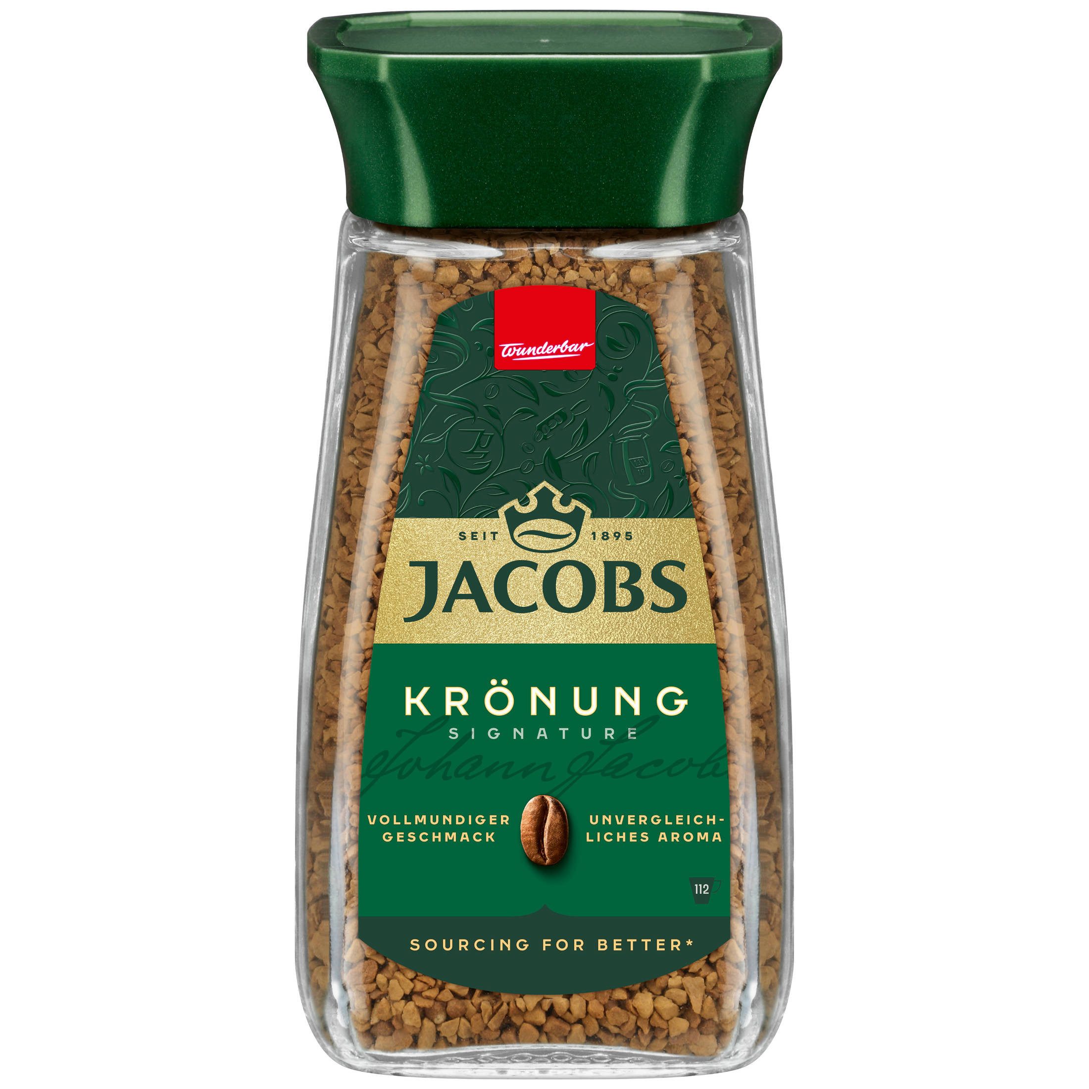 JACOBS Kaffee Löskaffee Krönung 6 x 200 g Gläser löslicher Kaffee, (Packung, 6er Pack)