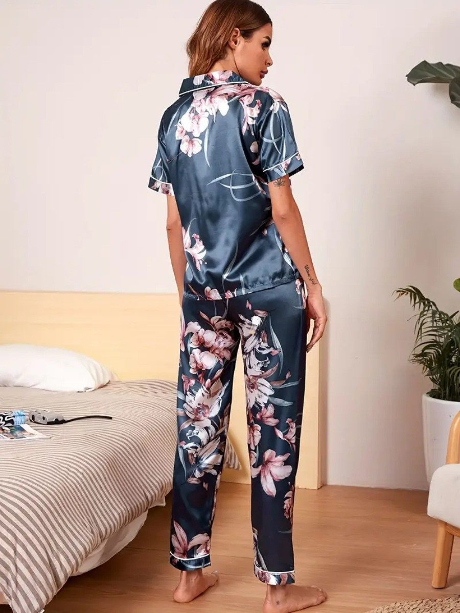 Elegant Love Pyjama Lässiges Damen Schlafanzug-Set aus Satin – Nachtwäsche günstig online kaufen