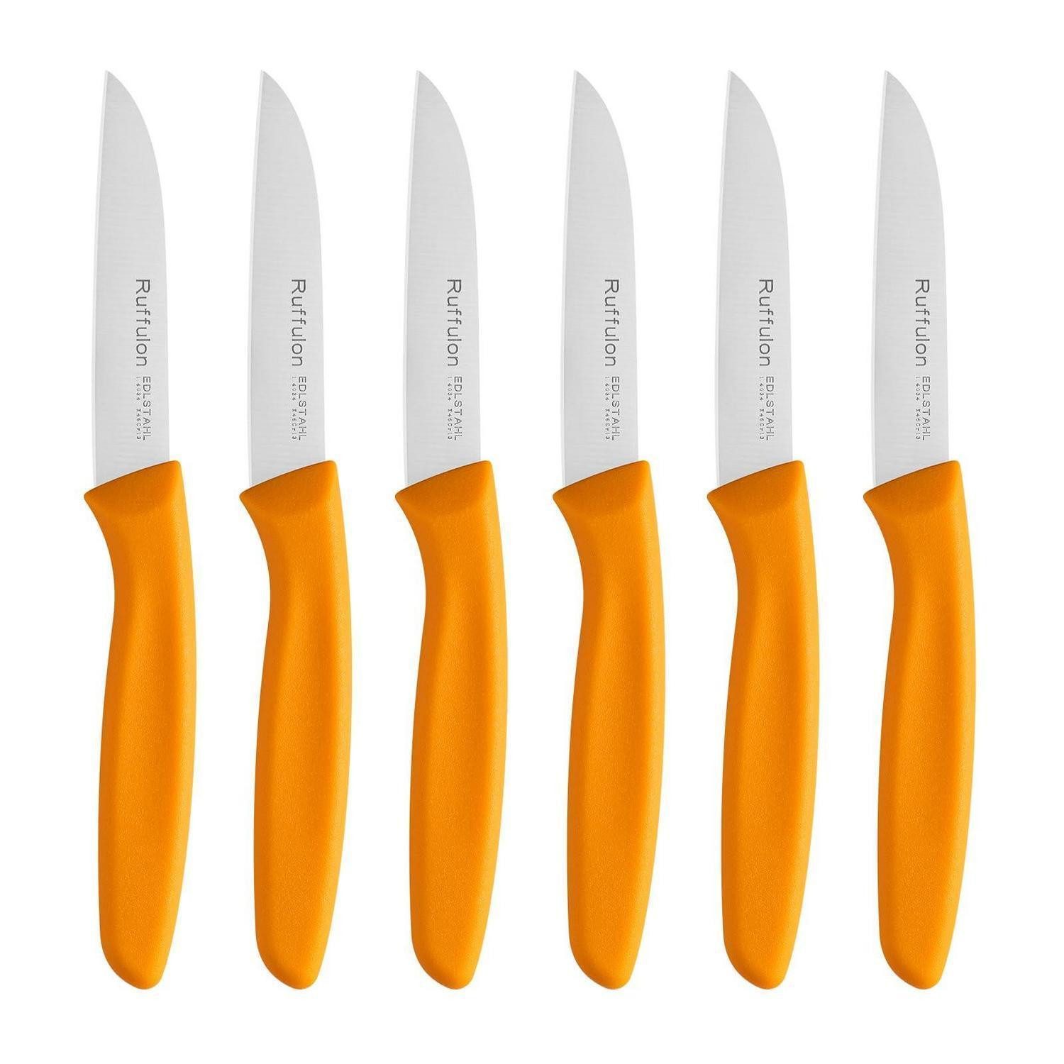 LuxusKollektion Schälmesser Obst- & Gemüsemesser Schälmesser 8cm Orange