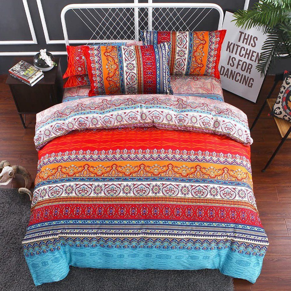 NUODWELL Wendebettwäsche Bohemian Bettwäsche Set Boho Style ettbezug mit Re günstig online kaufen