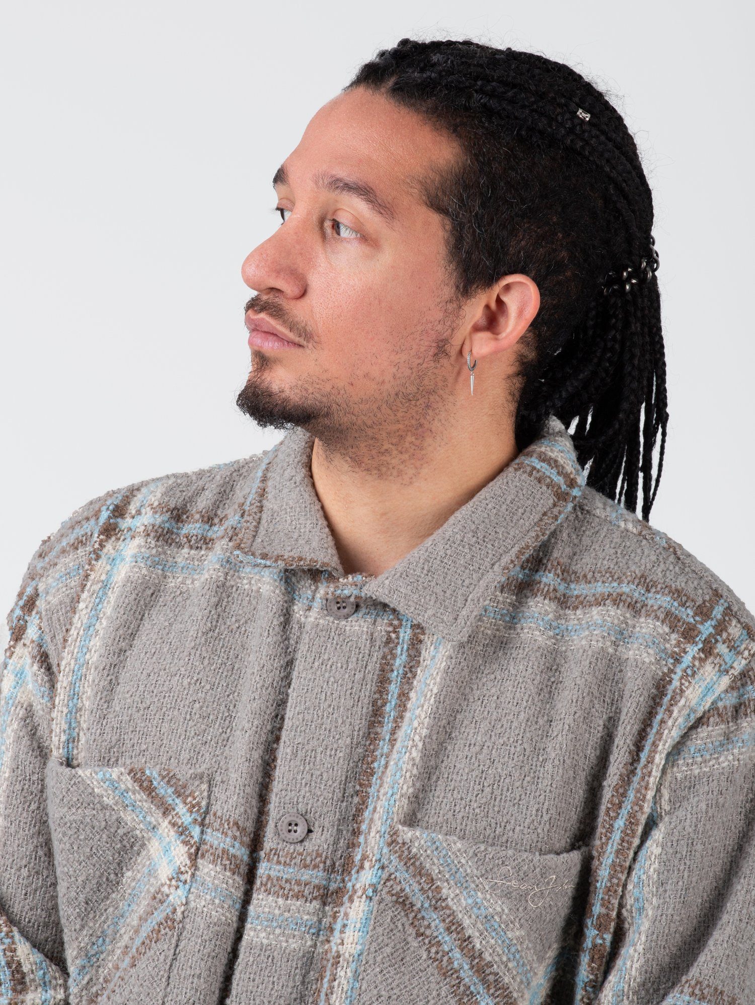 Sean John Hemdjacke Sean John Script Logo Bouclé Overshirt