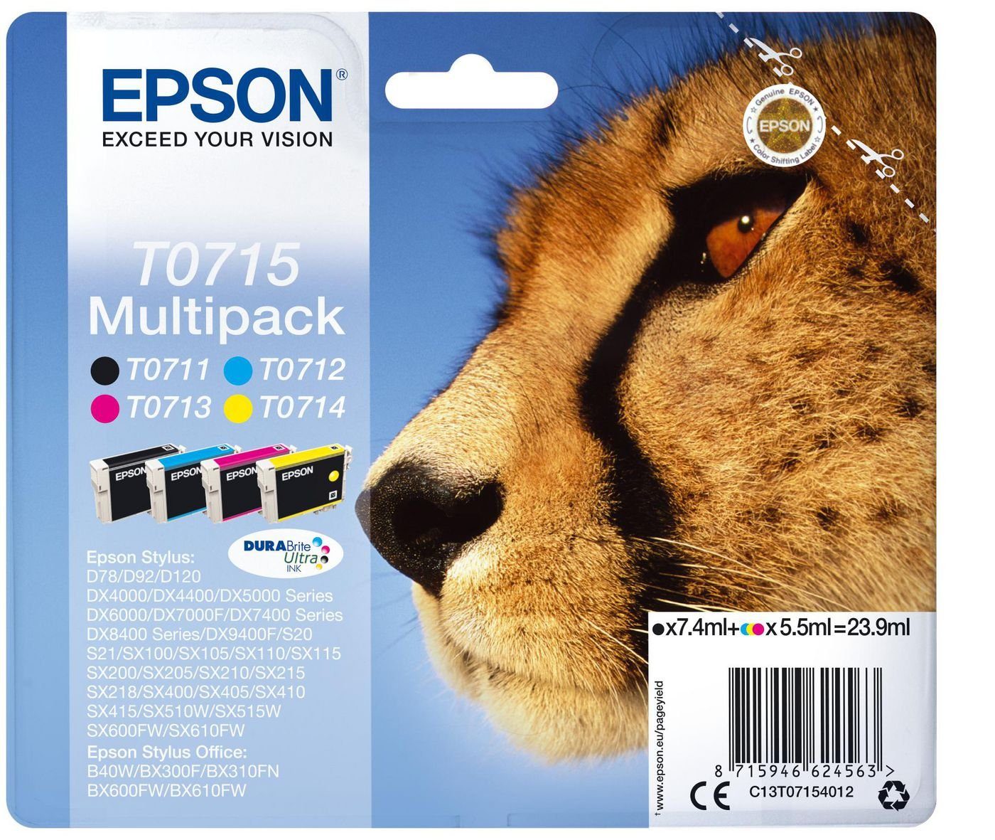 Epson Original Epson T0715 Multipack (C13T07154012) Tintenpatrone