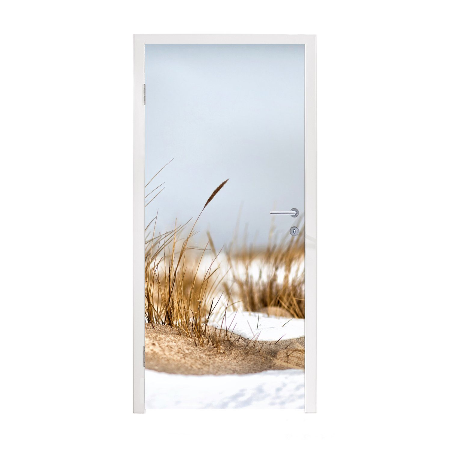 MuchoWow Türtapete Dünen im Schnee, Matt, bedruckt, (1 St), Fototapete für Tür, Türaufkleber, 75x205 cm