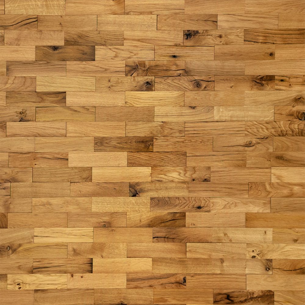 wodewa GmbH 3D Wandpaneel Vollholz - Serie 200 -, BxL: 5,00x20,00 cm, 0,01 qm, (Set, 100-tlg., 1 qm) 3D-Optik