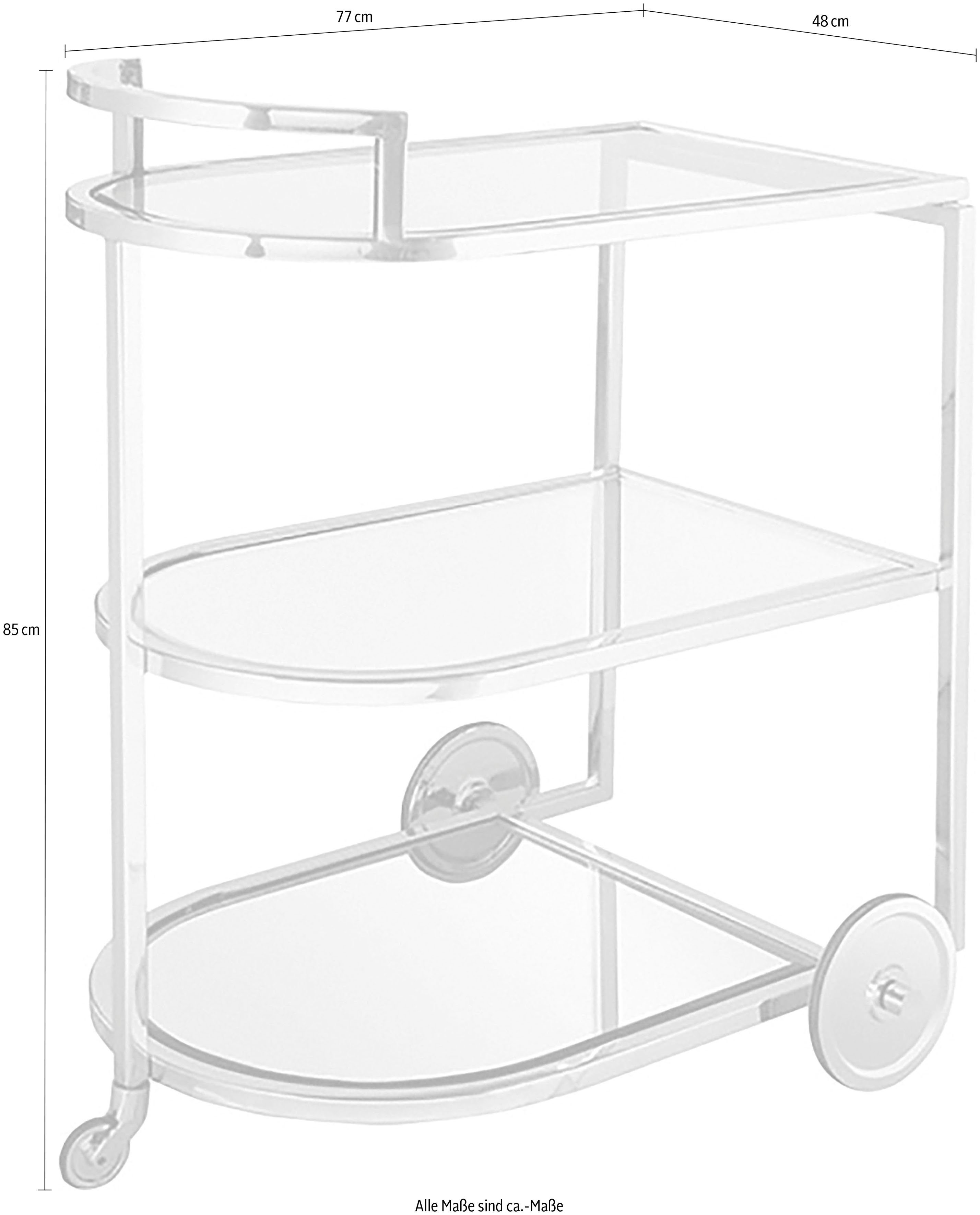 klar Fink Servierwagen silberfarben, aus verschiedenen Farben Edelstahlgestell erhältlich hochwertigem Sarona, in
