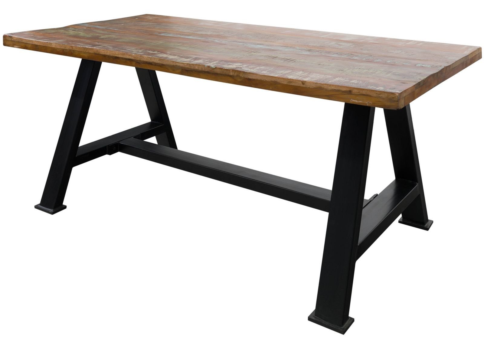 Massivmoebel24 Esstisch INDUSTRIAL (Esstisch Altholz 140x90x76 mehrfarbig lackiert INDUSTRIAL #83), Esstisch Altholz 140x90x76 mehrfarbig lackiert INDUSTRIAL #83