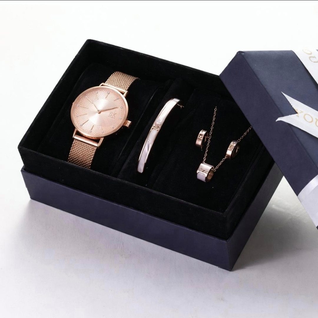 Tidy Schmuckset SHENGKE Schmuckset 5tlg, Uhr,Halskette,Ohrringe, Armreif & günstig online kaufen