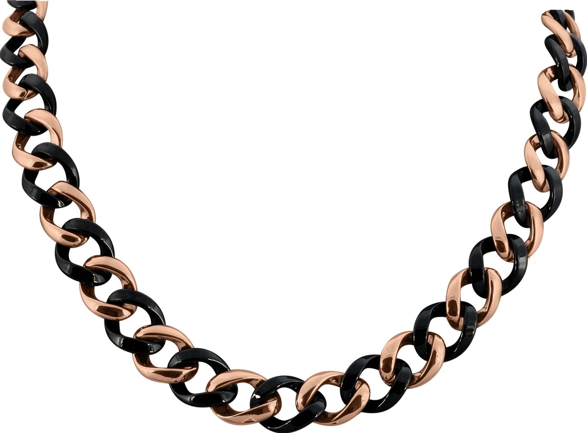 Amello Edelstahlkette Amello Panzer Halskette schwarz 50cm (Halsketten, Hal günstig online kaufen