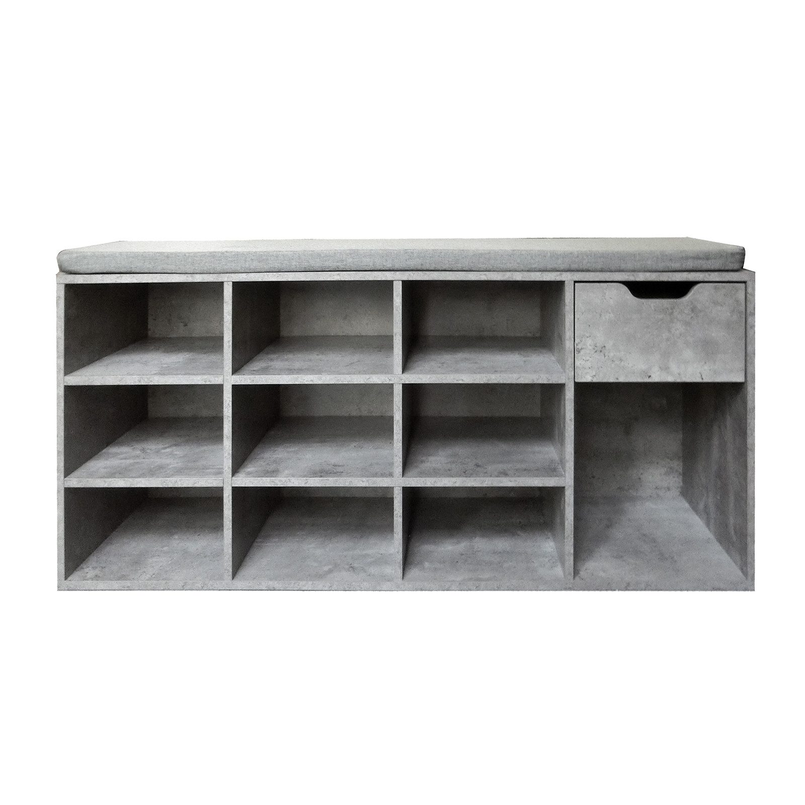 HTI-Living Schuhbank Schuhbank Lisa Beton (Stück, 1-St., 1 Schuhbank), Schuhregal 10 Fächer
